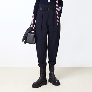 松紧卡扣腰带显瘦老爹裤 NMORE设计师品牌 秋冬新品