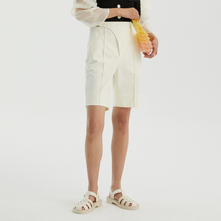乃馨白双层分割五分短裤 sample sale N·MORE设计师品牌