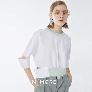 baby撞色罗纹百搭短袖 N·MORE设计师品牌 sample T恤 sale