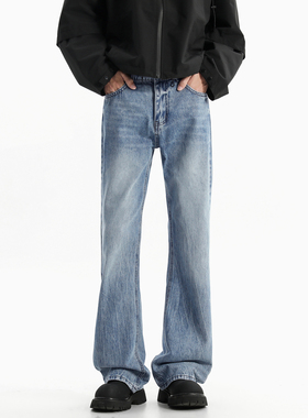 主推~春季闪电纹水洗蓝色微喇牛仔裤男潮牌 750-P60_控78