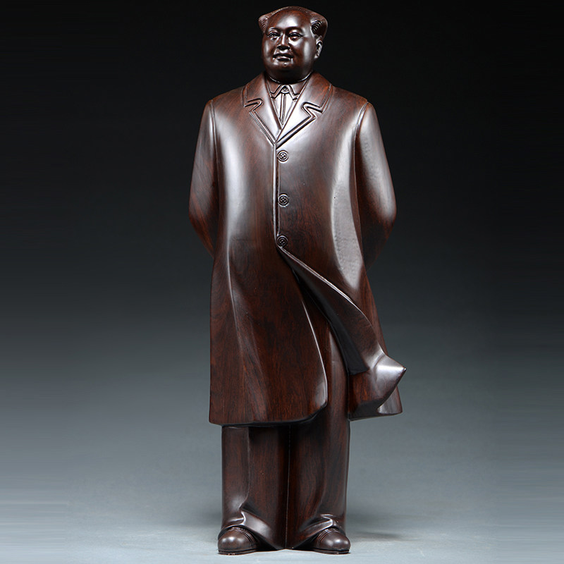 黑檀木雕毛泽东毛主席全身雕像实木雕刻工艺品办公室摆件商务礼品