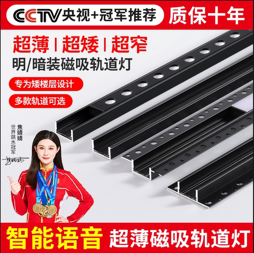 智能款磁吸轨道灯可无极调光调色