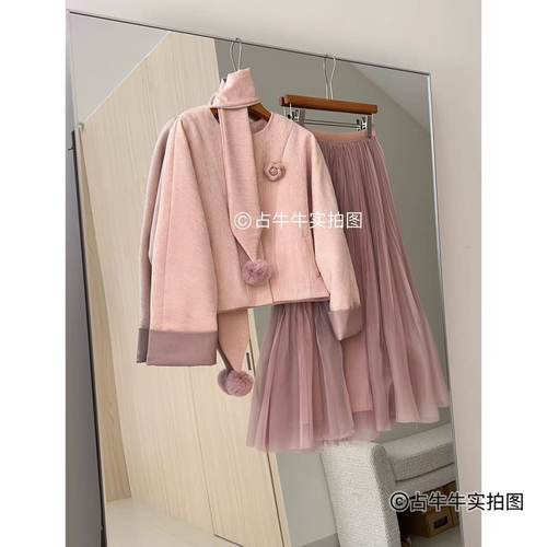 占牛牛I.NUNIU 软粉棉服外套 配围巾