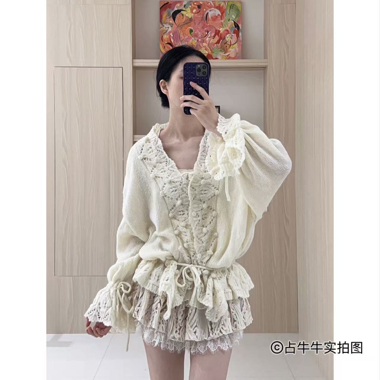 占牛牛I.NUNIU 好米！小毛球装饰宽松两穿毛衣针织衫