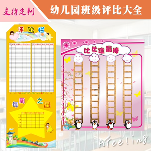 幼儿园小组评比栏教室布置竞赛栏光荣表评比栏表自粘墙贴纸Y61