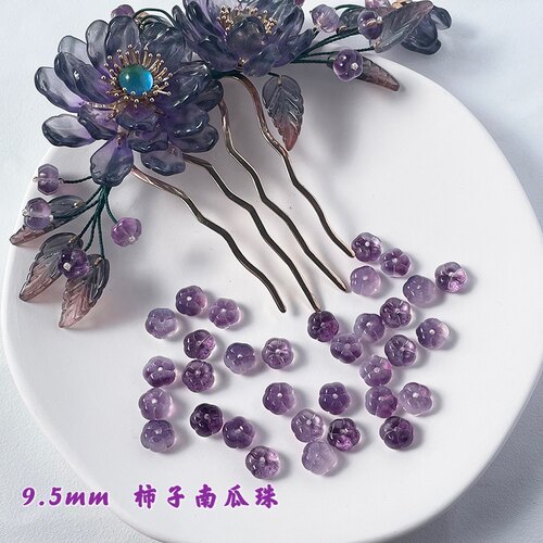 50颗小柿子南瓜珠琉璃花瓣diy