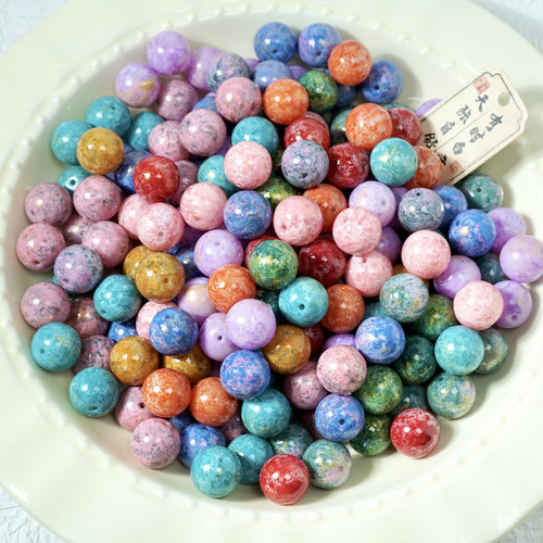 14mm彩色油画圆珠琉璃圆珠