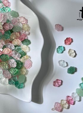 50颗9x13mm直孔琉璃小祥云吊坠diy手工制作手串项链发簪颤枝材料