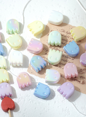 14x12mm树脂幽灵珠子手工diy手机链包链钥匙扣配件串珠制作材料