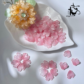 20颗19 19mm野牡丹花瓣琉璃叶子diy手工发簪古风汉服头饰制作材料