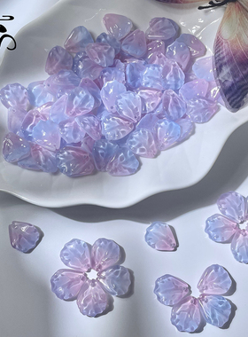 50颗15x18mm康乃馨琉璃花瓣叶子diy手工制作发簪古风汉服头饰材料