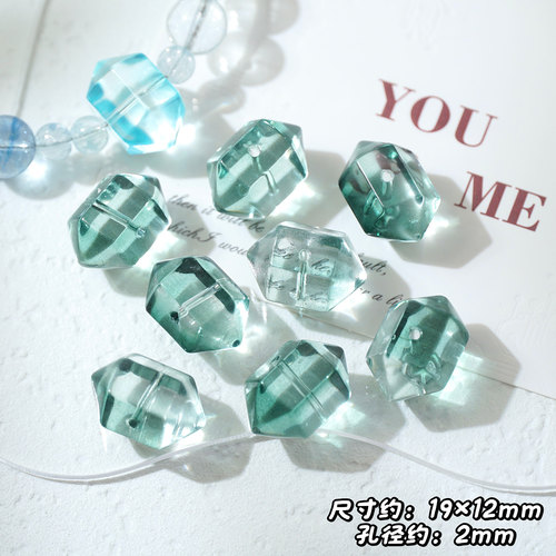 琉璃双尖子弹头仿水晶立体六角柱