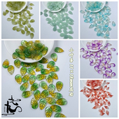 20颗11 18mm小叶子琉璃老树叶子尖叶花瓣DIY手工发簪步摇制作材料