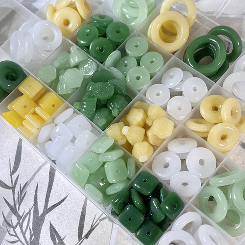 新中式仿玉琉璃相思扣diy材料