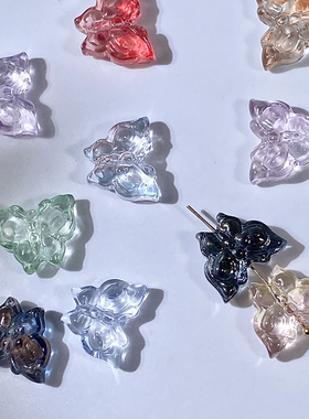 50颗12x15mm琉璃凤尾蝴蝶竖中孔DIY手工制作发簪流苏手链项链材料