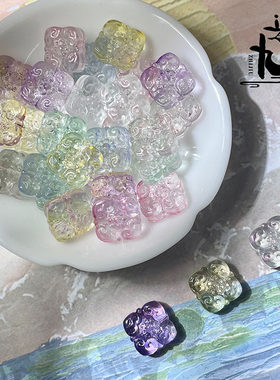 仿天然萤石琉璃花牌手工串珠材料