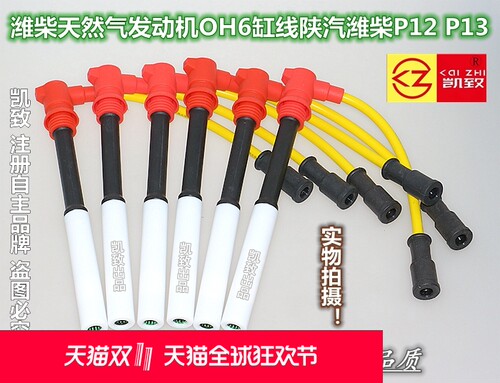 适用青岛解放天V悍V400潍柴天然气OH6陕汽潍柴P12 P13点火高压线