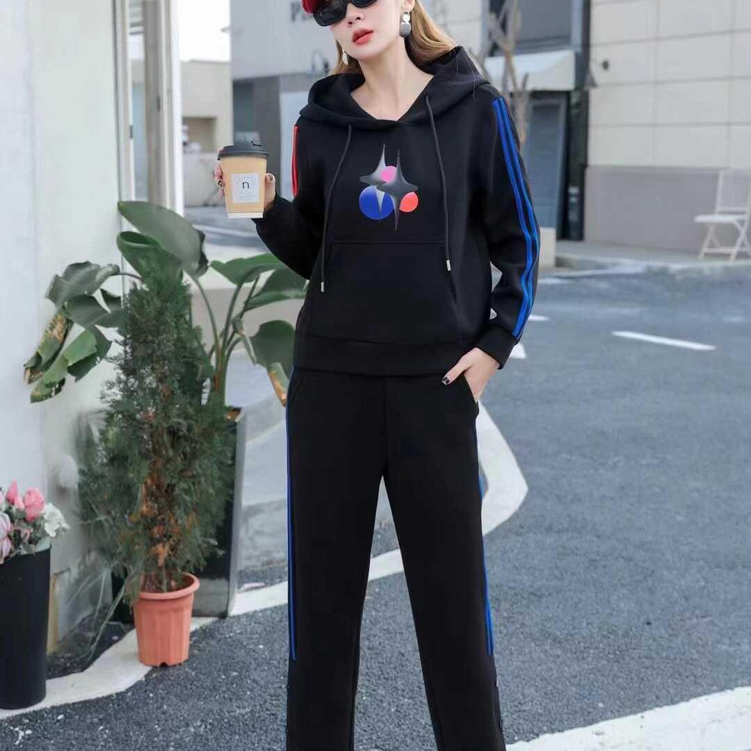 妙糖女装专柜正品2024秋太空棉连帽休闲卫衣套装长袖款时尚显瘦