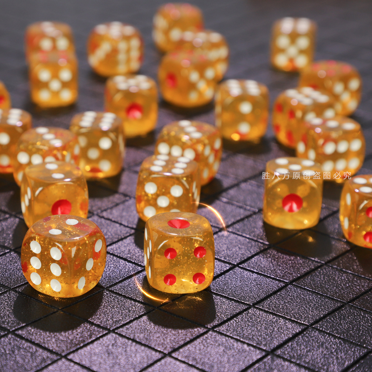 18#金葱骰子黄金闪闪高颜值大号色子KTV酒吧麻将色子游戏手打色子
