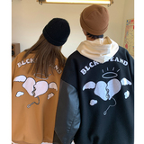 EQ97情侣装秋装2024新款呢料外套男女学生棒球服毛巾绣夹克P110，男装夹克，电商C306-1
