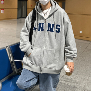 EQ89 贴布刺绣开衫卫衣男2024新款ins潮流外套学院风 P78图片
