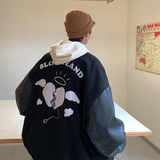 EQ97毛巾绣呢料拼皮外套秋季2024新款棒球服夹克学院风女装P110，男装夹克，电商C306-1