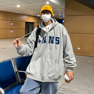EQ89 贴布刺绣开衫卫衣男2024新款ins潮流外套学院风 P78图片