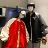 EQ106情侣装红棒球服外套男呢料刺绣秋装夹克2024新款P115，女装短外套，电商C306-1