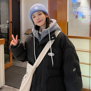 EY105 冬季新款港风女ins加厚假两件羊羔毛衣服宽松外套 P148图片