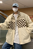 EQ93棋盘格夹克2024新款秋装工装外套男港风ins潮流P108，男装夹克，电商C306-1