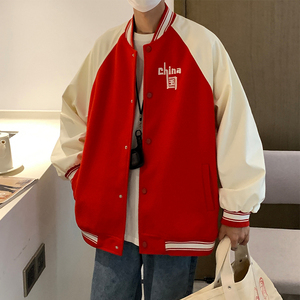 EQ106  红元素棒球服外套男呢料刺绣秋装夹克2024新款 P115图片