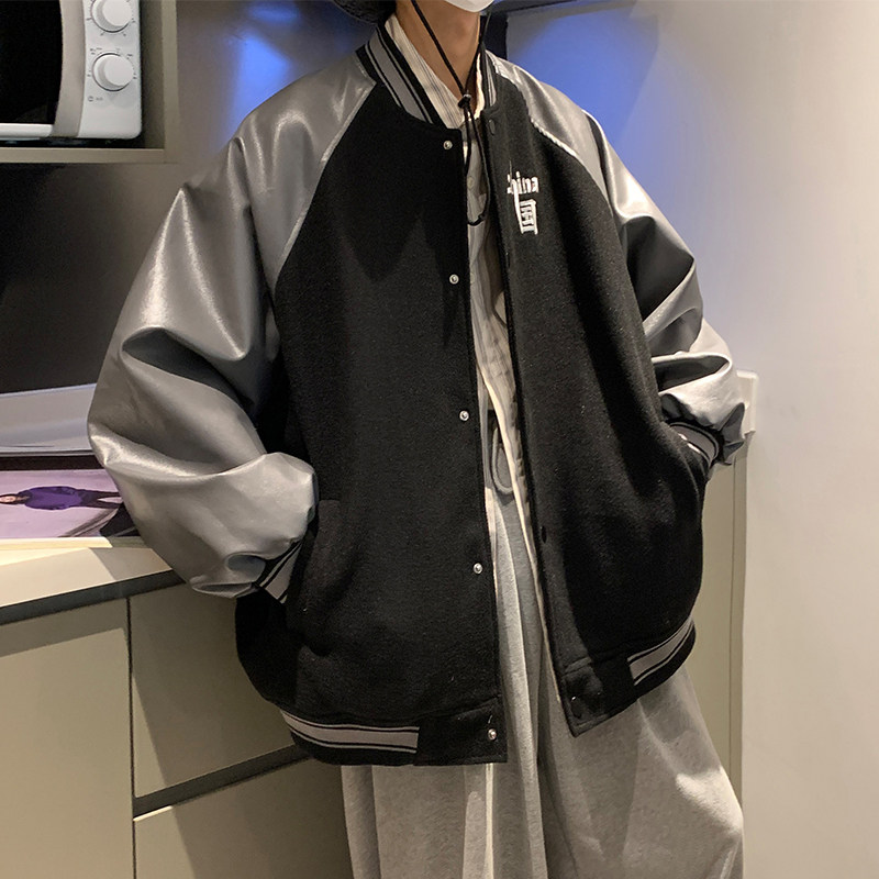 EQ106红元素棒球服外套男呢料刺绣秋装夹克2024新款P115,男装夹克,电商C306-1