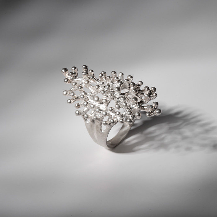 原创设计纯手工雪绒花99足银戒指女食指银饰情侣朋友生日礼物定制