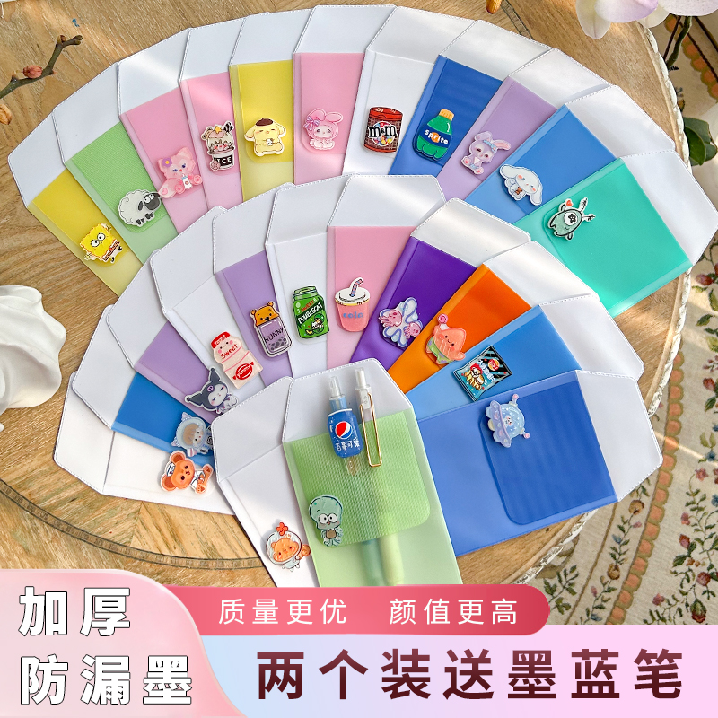 护士笔袋工作服加厚防漏墨大容量医生插口袋卡通专用白大褂插笔套