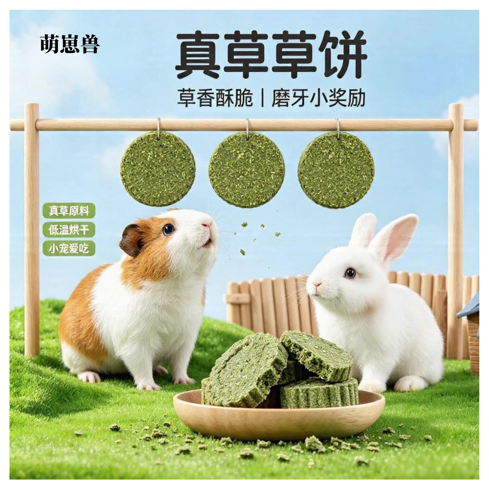 萌崽兽荷兰猪提摩西草饼磨牙零食