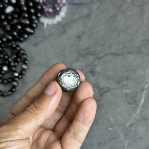 网红饰品配件天然黑曜石银曜石陨石珠水晶饰品配珠DIY星月球珠