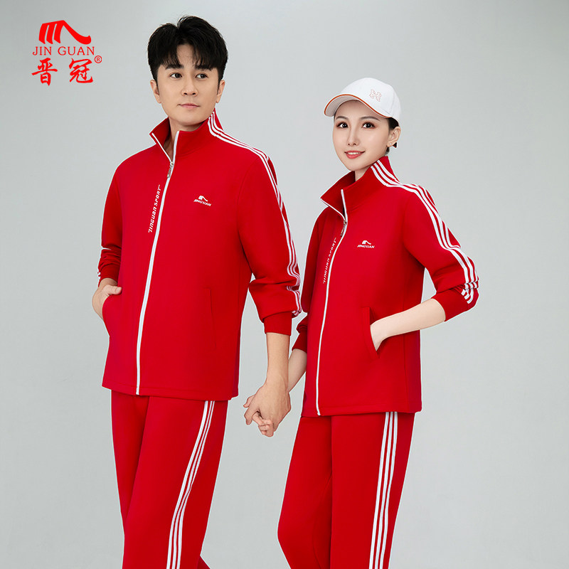 晋冠南韩丝团体运动服套装长袖两件套佳木斯广场舞健身统一队服