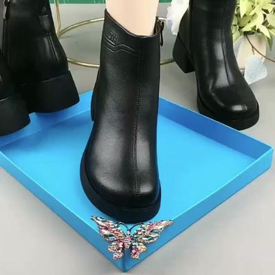 真皮软皮短靴羊毛马丁靴女廋廋靴