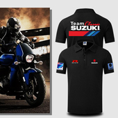 透气休闲定制印字时尚 新款 男夏季 短袖 队服 铃木机车工作服4s店工装