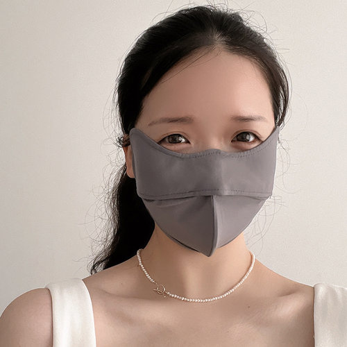 锦纶5D立体鱼骨型夏季防晒口罩女护眼角防紫外线亲肤面罩冰感透气