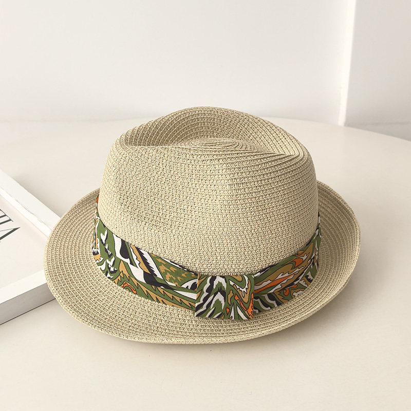 海边度假短檐沙滩帽子女夏季新款遮阳爵士草帽休闲可折叠礼帽时尚