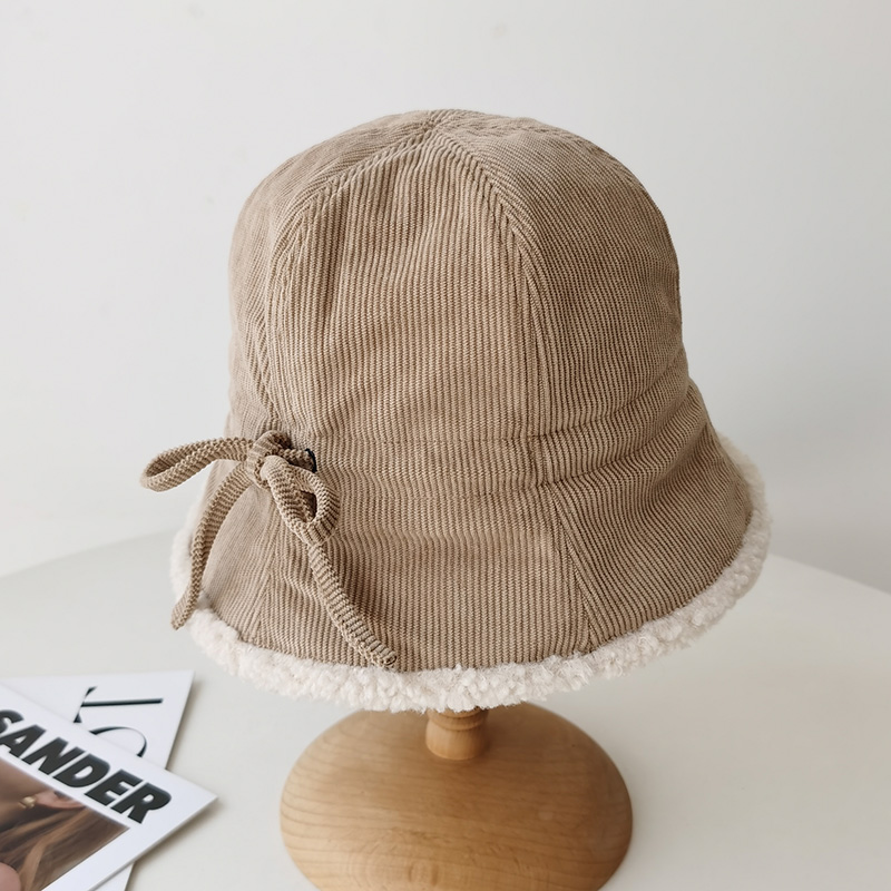 日系保暖羊羔毛渔夫帽子女显脸小