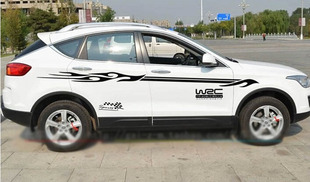 奔腾X80广汽GS5改装车贴车身拉花suv腰线装饰贴画博越全车贴彩条