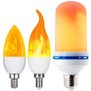 LED动态仿真火焰灯泡E27E14螺口蜡烛酒吧庭院气氛火苗跳动装饰