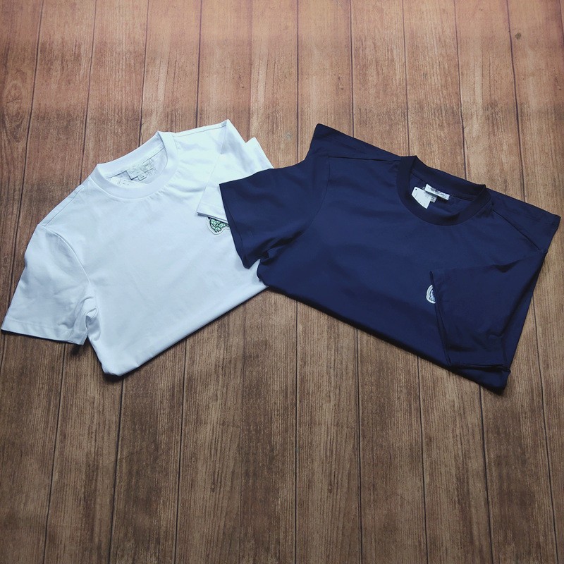 男纯棉大标刺绣圆领短袖T恤