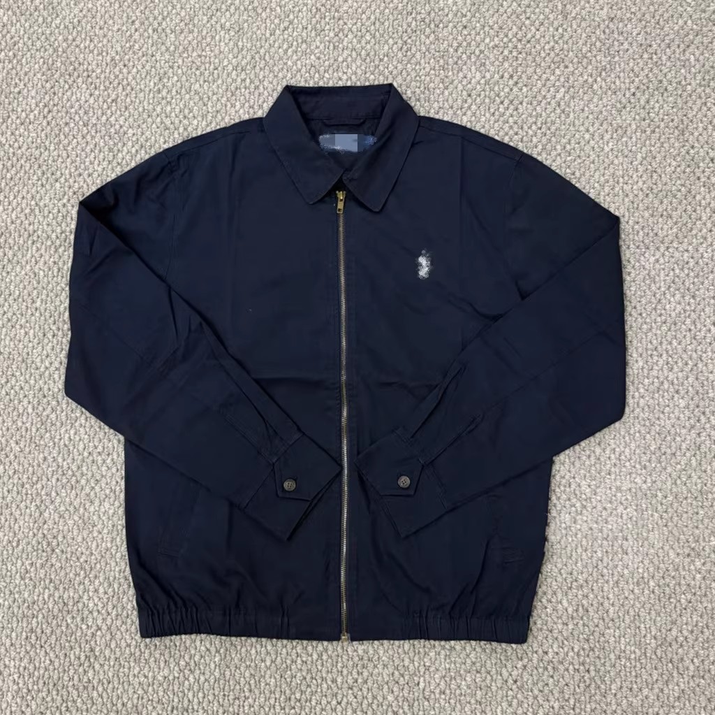 男修身水洗纯棉梭织斜纹布基本款小驹夹克外套