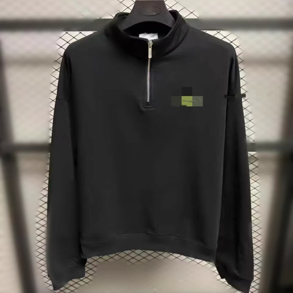 男女情侣款纯棉毛圈套头立领半拉链卫衣