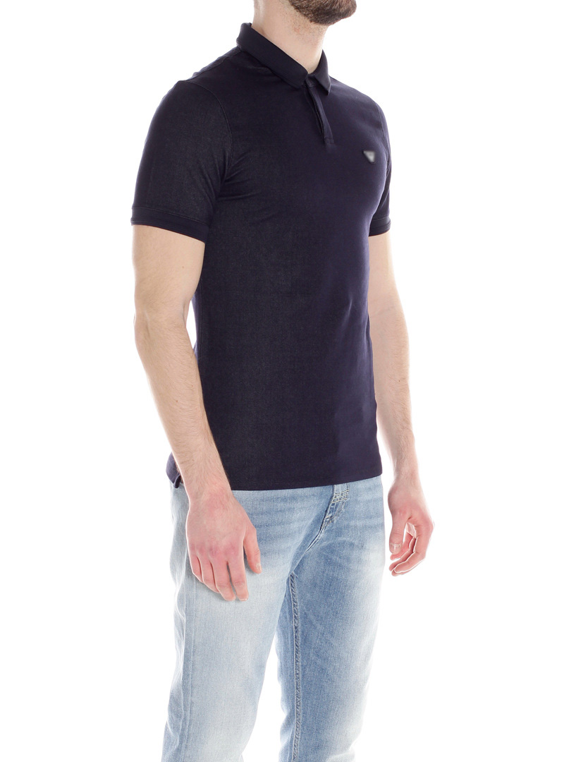 男款弹力棉超修身翻领短袖POLO衫