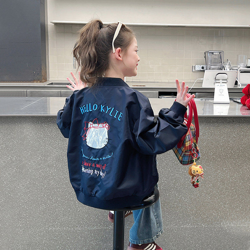 女童洋气夹克衫儿童外套开衫大童上衣棒球服女孩2026春秋装新款