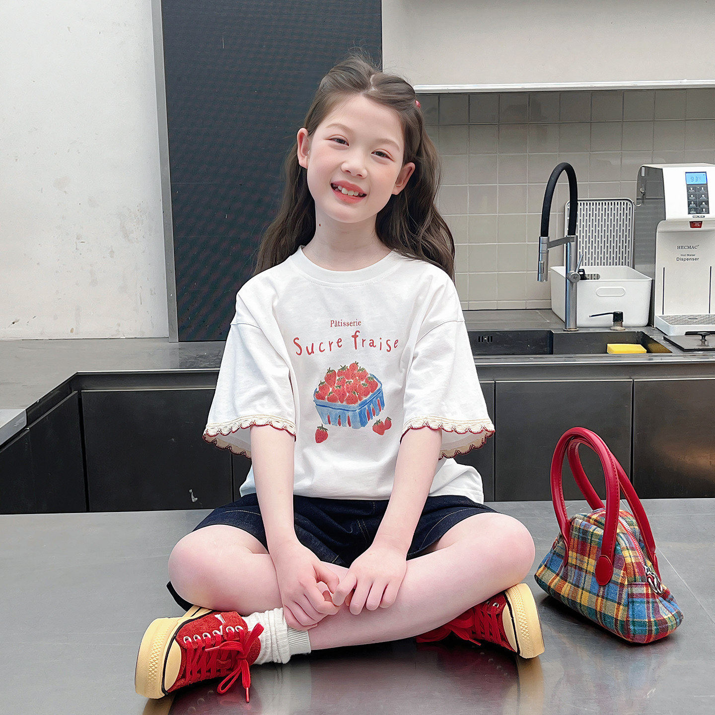 女童洋气短袖白t恤大童宽松韩版上衣儿童小衫女孩2026夏装新款